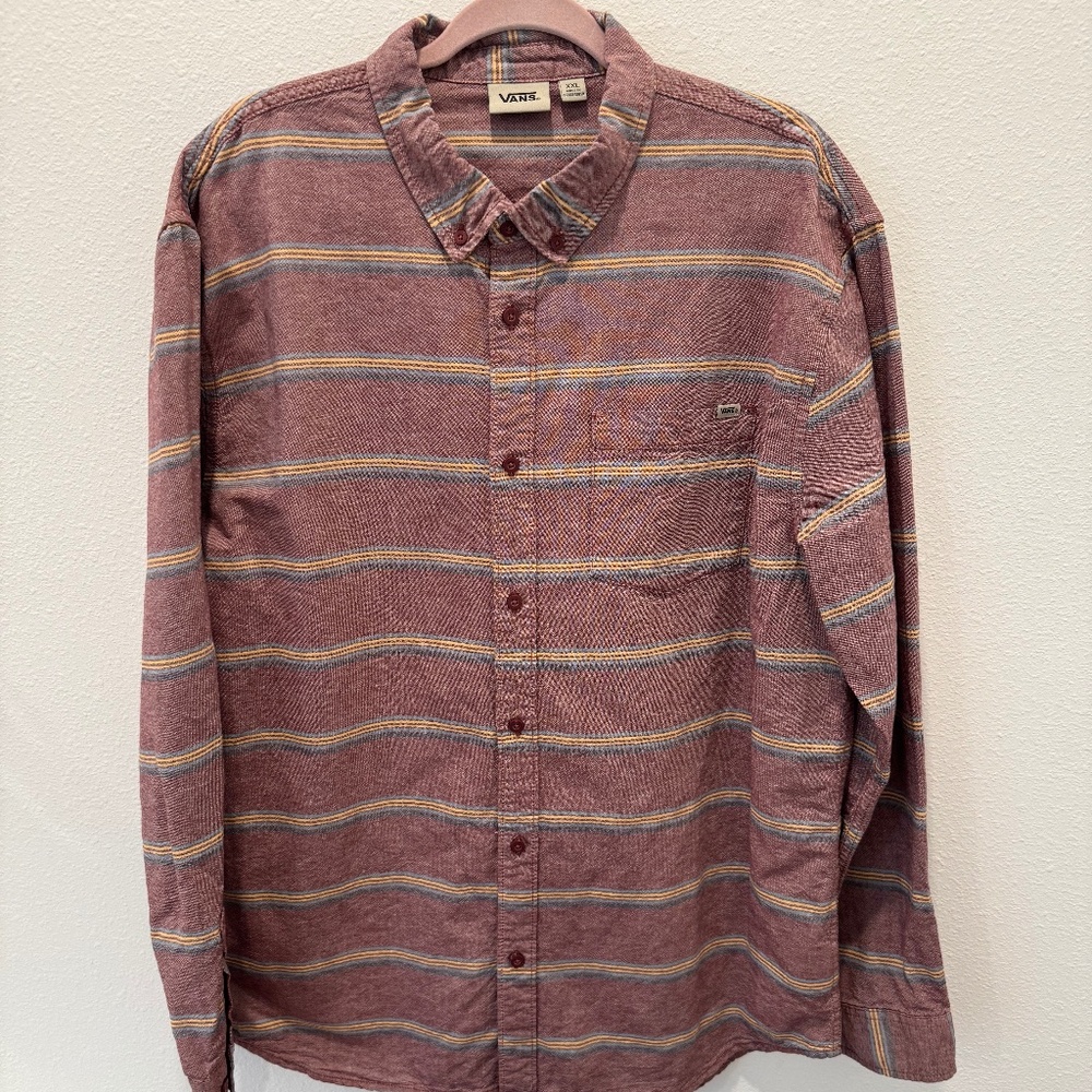 VANS Men’s Button Down Long Sleeve Off the Wall Shirt Size XXL